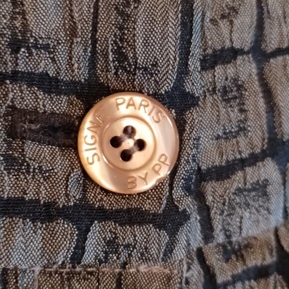 Signe Paris VINTAGE Textured Bronze Metallic Crepey Bootcut Pants 8 - Picture 2 of 11